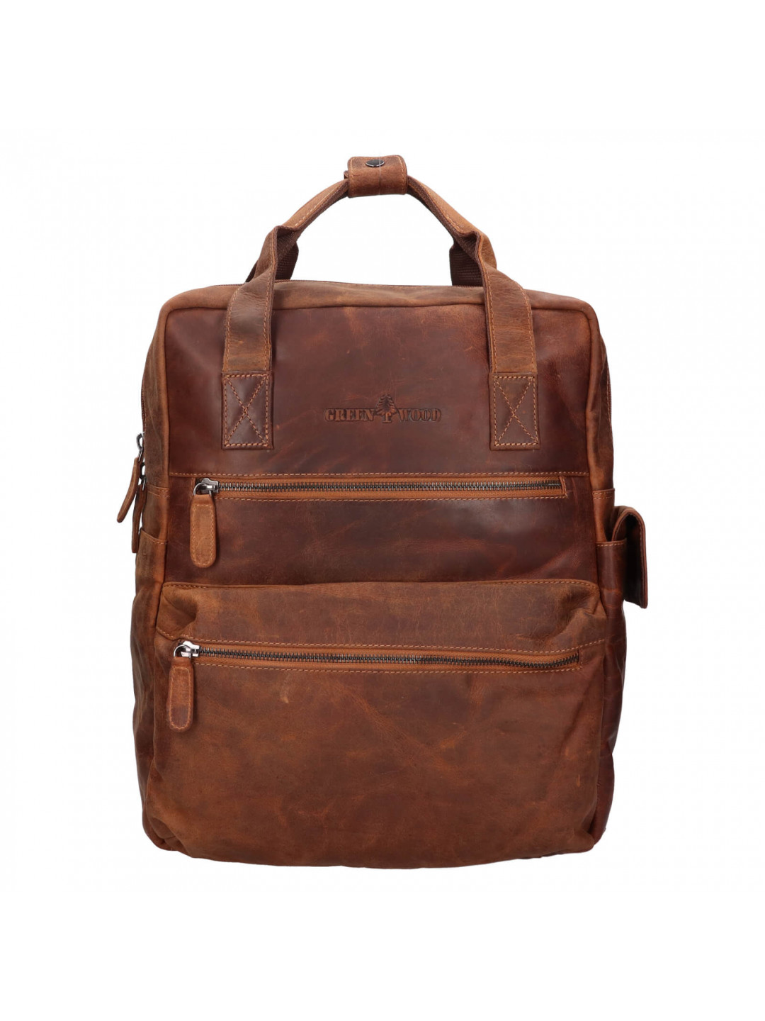 Kožený batoh Greenwood Alpee – světle hnědá